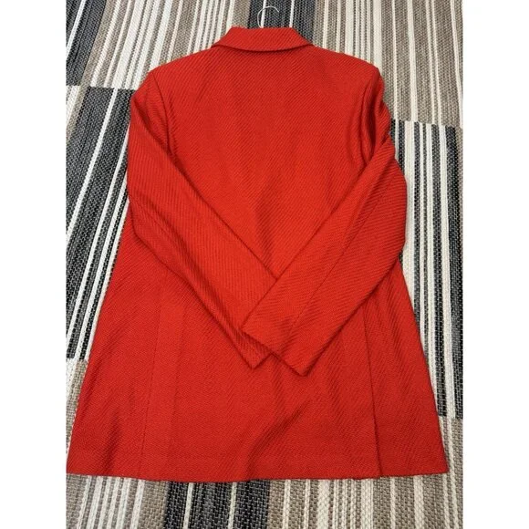 NEW St. John Red Wool Knit Jacket Blazer One Button Womens 10 MSRP $1695